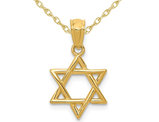 14K Yellow Gold Star of David Pendant Necklace with Chain